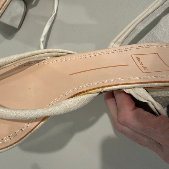 NEW Dolce Vita JORRY Snakeskin Embossed ANKLE WRAP Square Toe Sandals WOMEN 10.5 - Picture 12 of 14